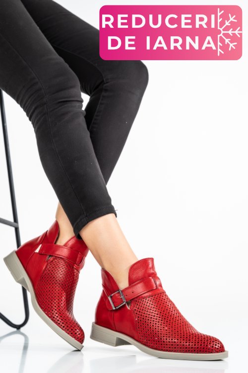 Ghete rosii piele naturala 2s7721817np