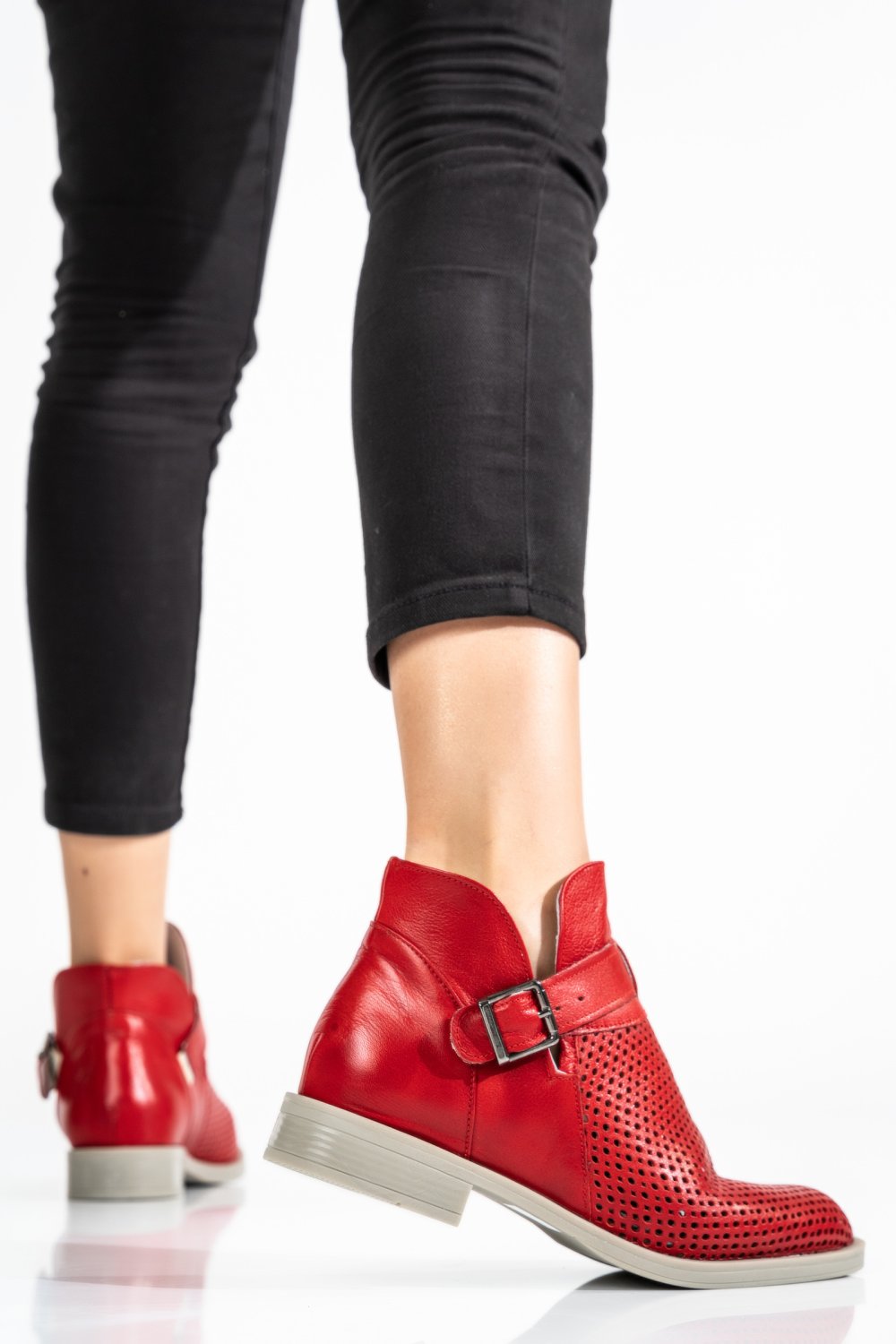 GHETE ROSII PIELE NATURALA 2S7721817NP