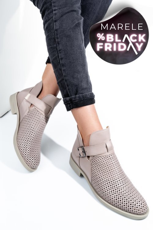 Ghete bej piele naturala 2pc21817np