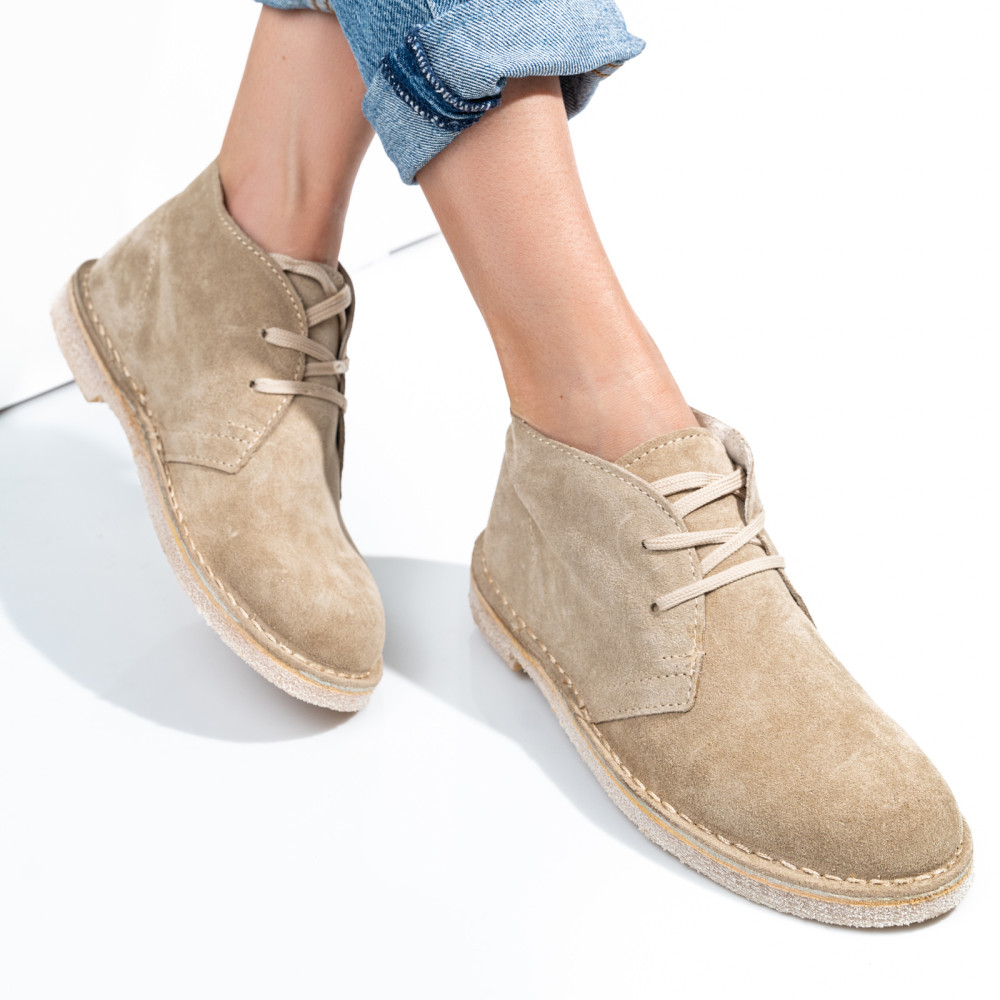 GHETE BEJ PIELE NATURALA INTOARSA GS77Y5234