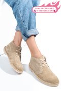 GHETE BEJ PIELE NATURALA INTOARSA GS77Y5234