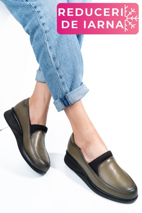 Pantofi khaki piele naturala 4s7738