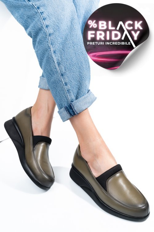 Pantofi khaki piele naturala 4s7738