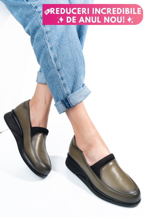 Pantofi khaki piele naturala 4s7738