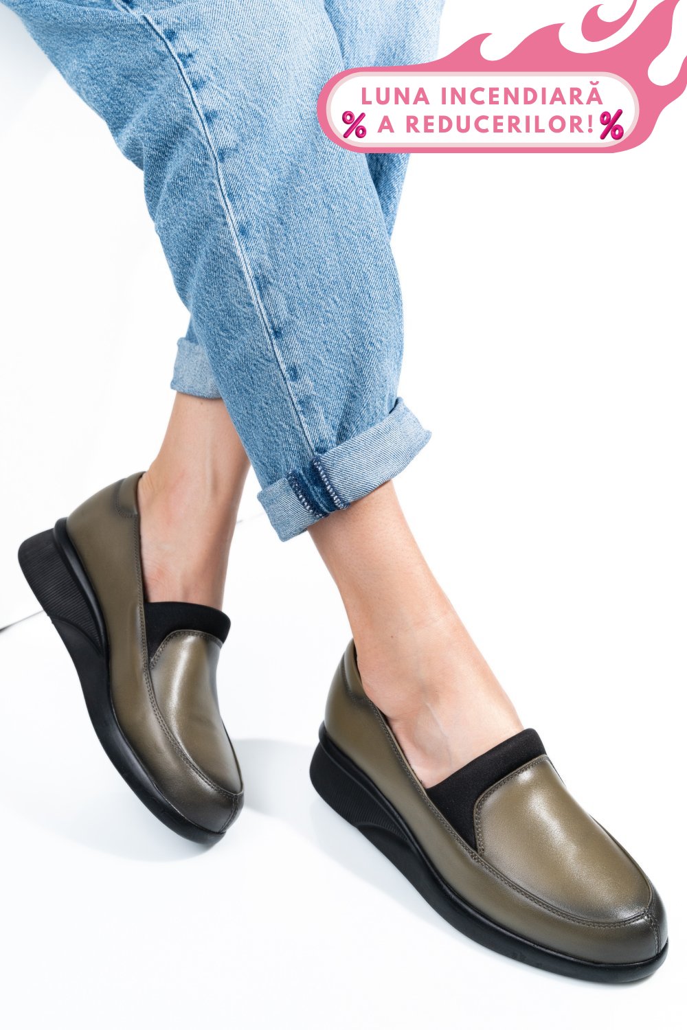PANTOFI KHAKI PIELE NATURALA 4S7738