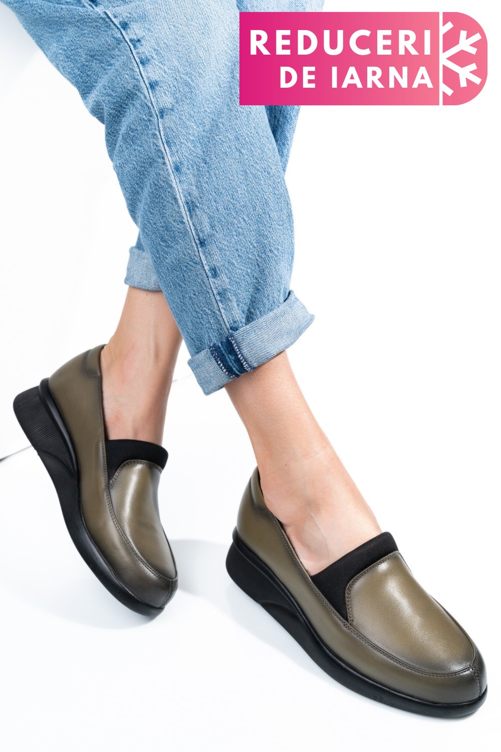 PANTOFI KHAKI PIELE NATURALA 4S7738