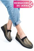PANTOFI KHAKI PIELE NATURALA 4S7738