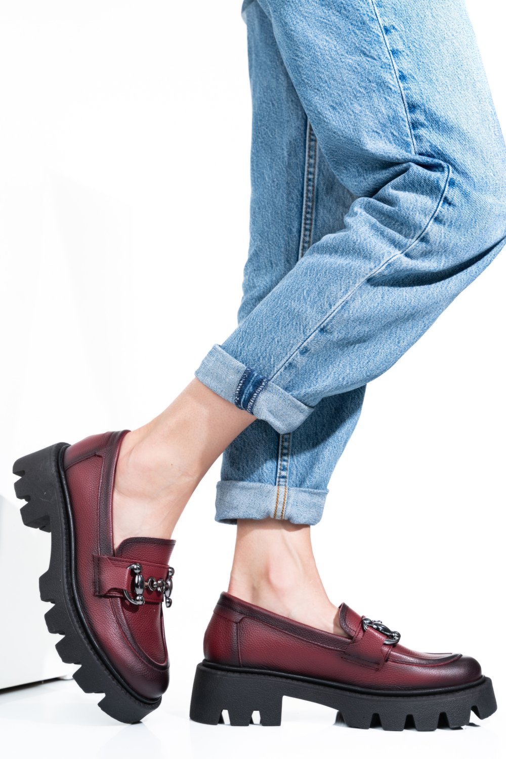 MOCASINI WINE PIELE NATURALA 3S7799B