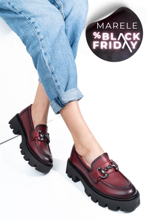 Mocasini wine piele naturala 3s7799b