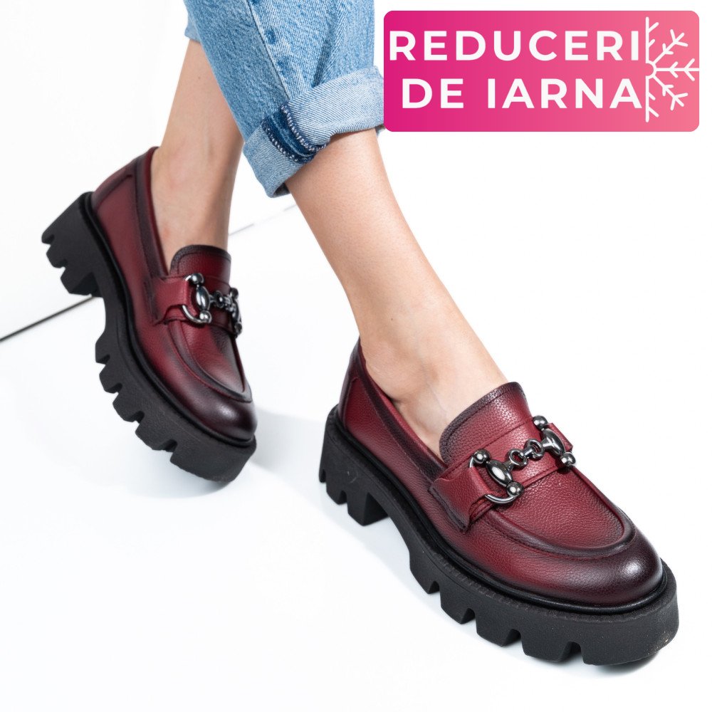 MOCASINI WINE PIELE NATURALA 3S7799B