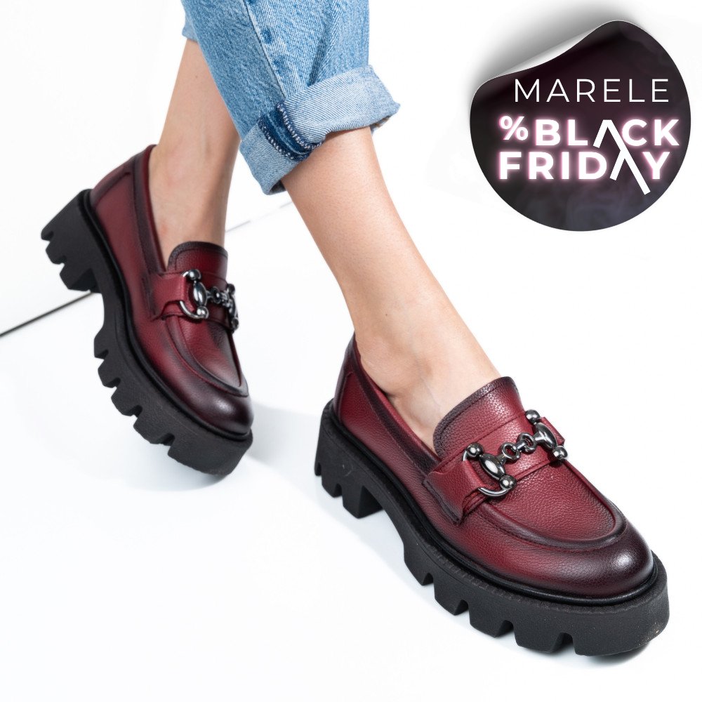 MOCASINI WINE PIELE NATURALA 3S7799B