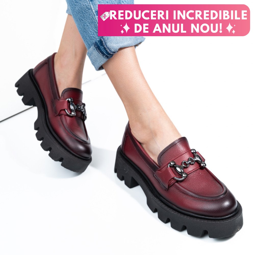 MOCASINI WINE PIELE NATURALA 3S7799B