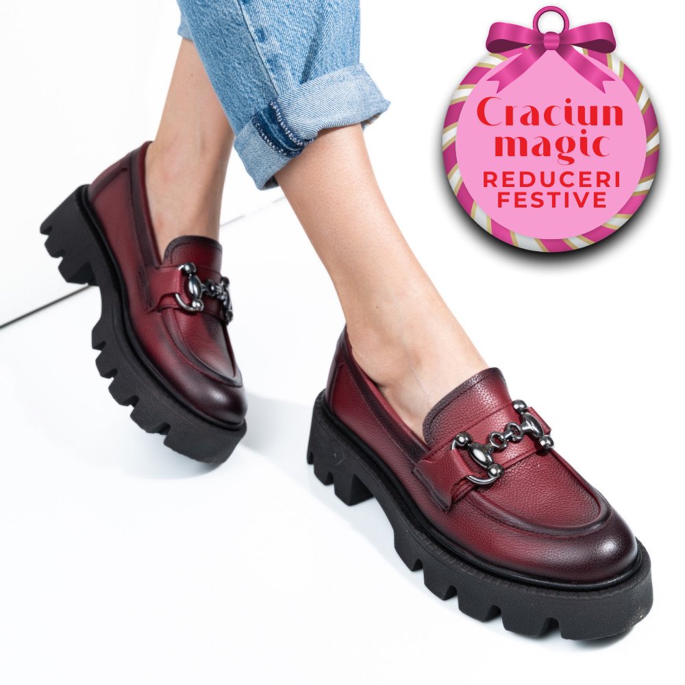 MOCASINI WINE PIELE NATURALA 3S7799B