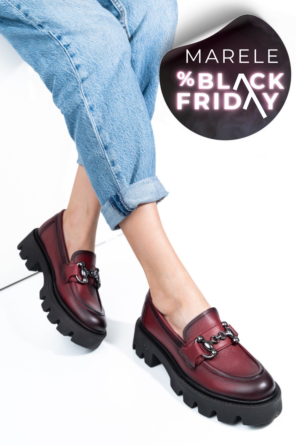 MOCASINI WINE PIELE NATURALA 3S7799B