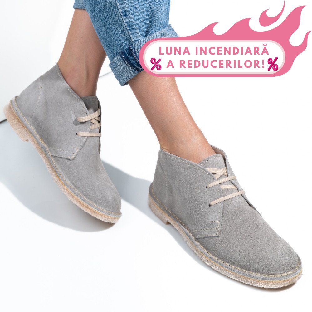 GHETE GRI PIELE NATURALA INTOARSA GS77Y5234B