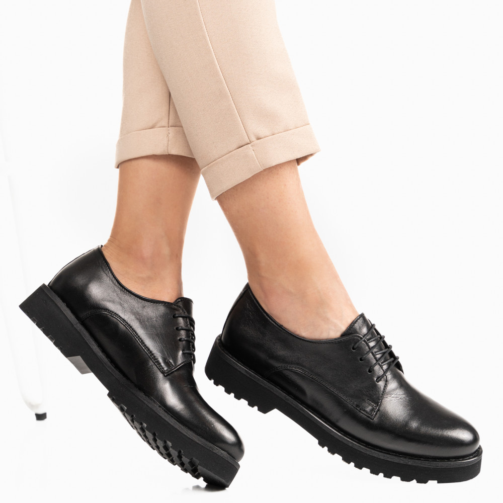 PANTOFI NEGRI PIELE NATURALA 1S7792656