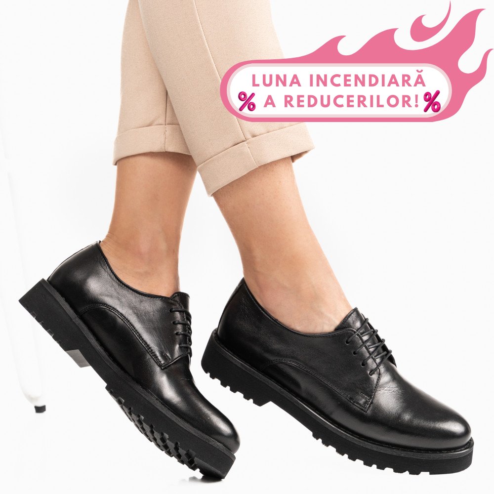 PANTOFI NEGRI PIELE NATURALA 1S7792656