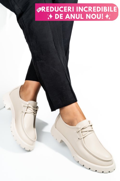 Mocasini bej piele naturala 4pc247