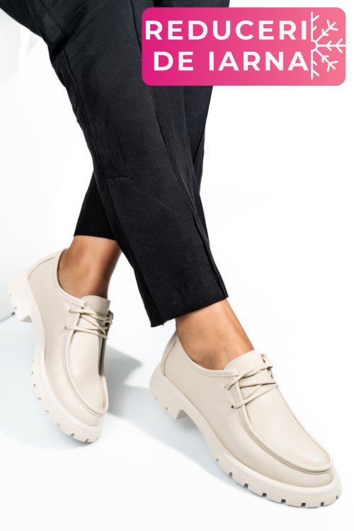 Mocasini bej piele naturala 4pc247