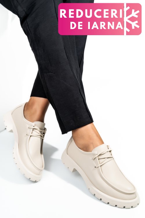 Mocasini bej piele naturala 4pc247