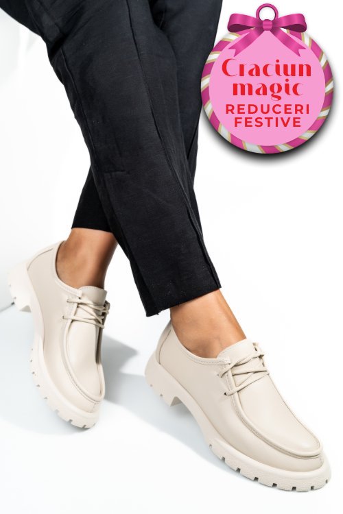 Mocasini bej piele naturala 4pc247