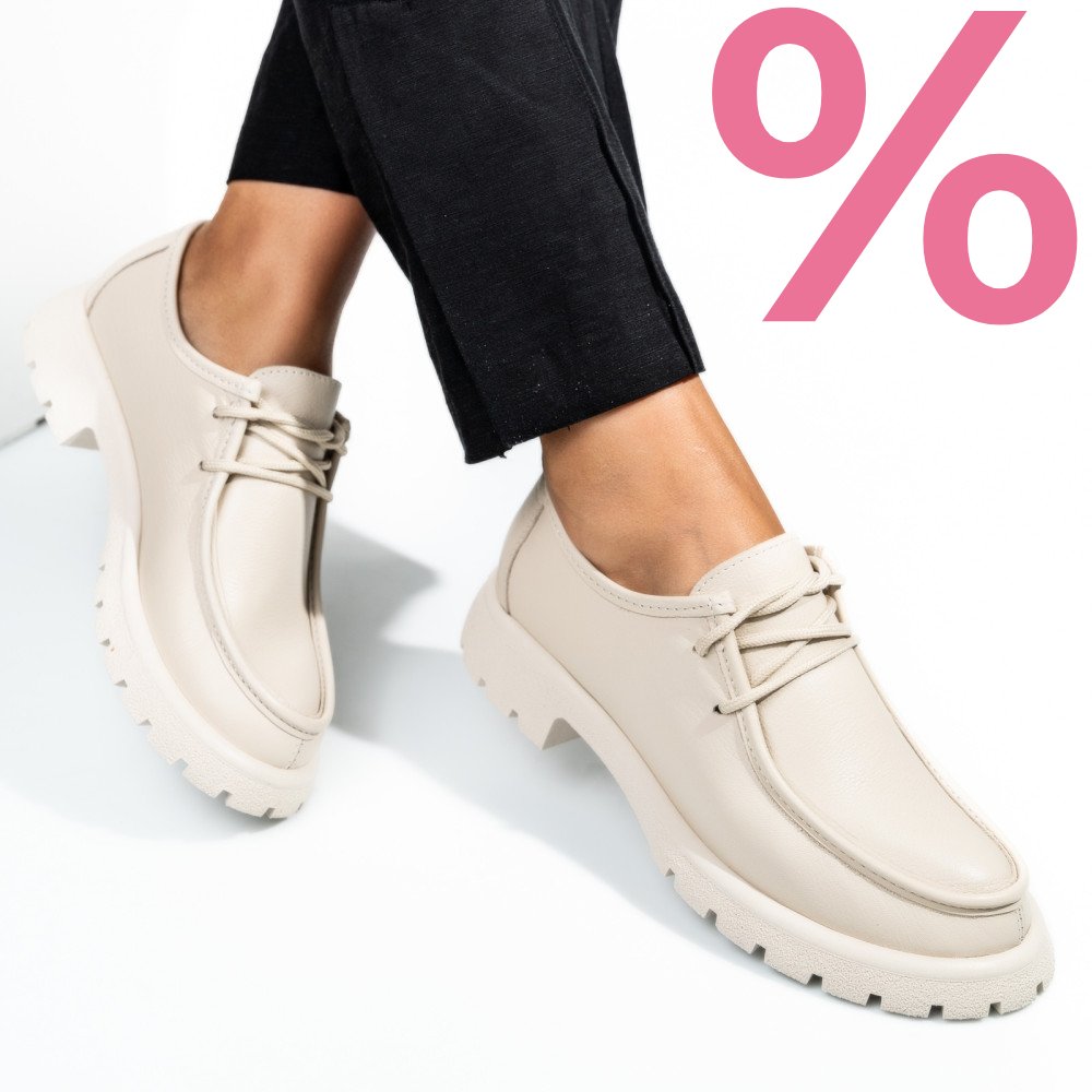 MOCASINI BEJ PIELE NATURALA 4PC247