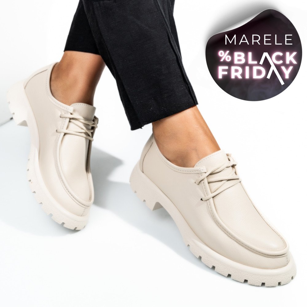 MOCASINI BEJ PIELE NATURALA 4PC247