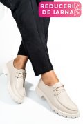 MOCASINI BEJ PIELE NATURALA 4PC247