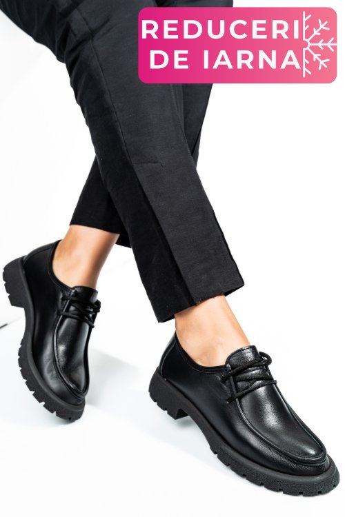 Mocasini negri piele naturala 4pc247