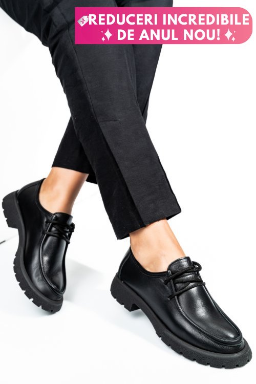 Mocasini negri piele naturala 4pc247