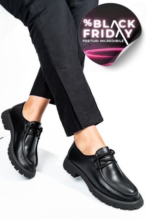 Mocasini negri piele naturala 4pc247