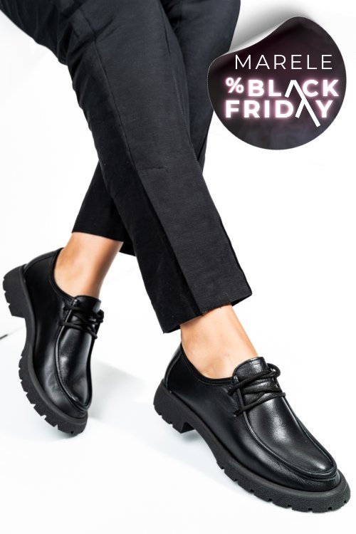 Mocasini negri piele naturala 4pc247