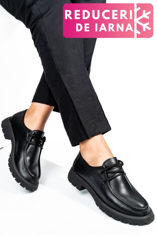 Mocasini negri piele naturala 4pc247