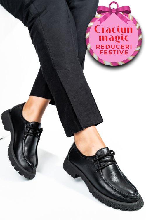 Mocasini negri piele naturala 4pc247