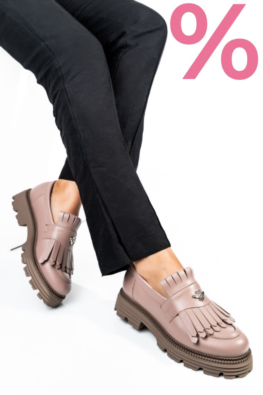 MOCASINI DAMA PIELE NATURALA NUDE 3S7795