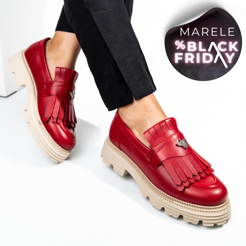 MOCASINI DAMA PIELE NATURALA ROSII TALPA BEJ 3S7795