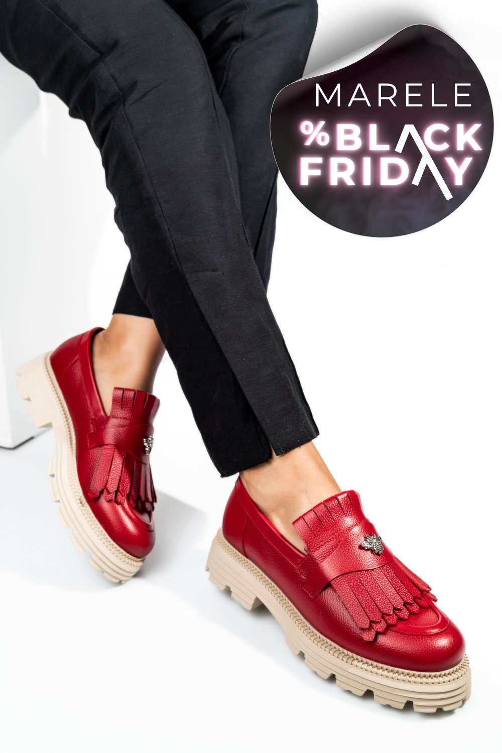 MOCASINI DAMA PIELE NATURALA ROSII TALPA BEJ 3S7795