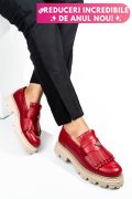 MOCASINI DAMA PIELE NATURALA ROSII TALPA BEJ 3S7795