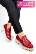 MOCASINI DAMA PIELE NATURALA ROSII TALPA BEJ 3S7795