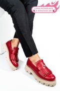 MOCASINI DAMA PIELE NATURALA ROSII TALPA BEJ 3S7795