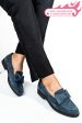 Mocasini bleumarin piele naturala intoarsa 2s77110