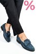 Mocasini bleumarin piele naturala intoarsa 2s77110