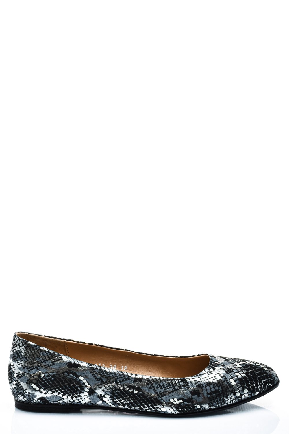 BALERINI NEGRU ARGINTIU PIELE NATURALA 1PC12