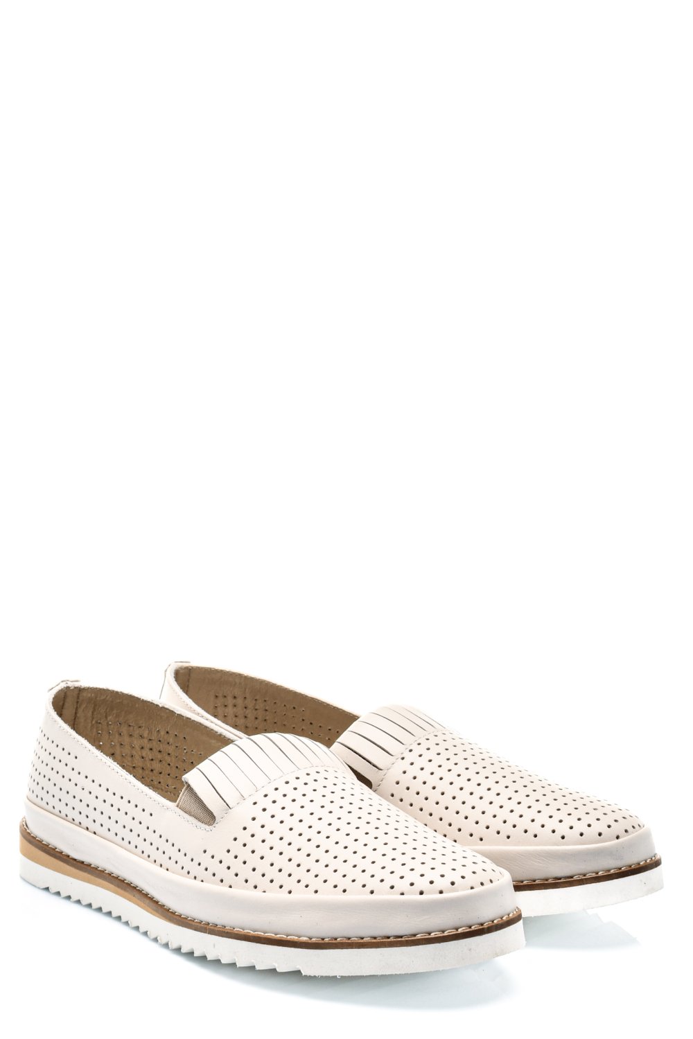MOCASINI BEJ PIELE NATURALA 2PC36