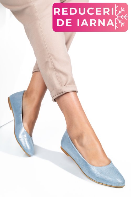 Balerini albastru argintiu piele naturala 1pc06