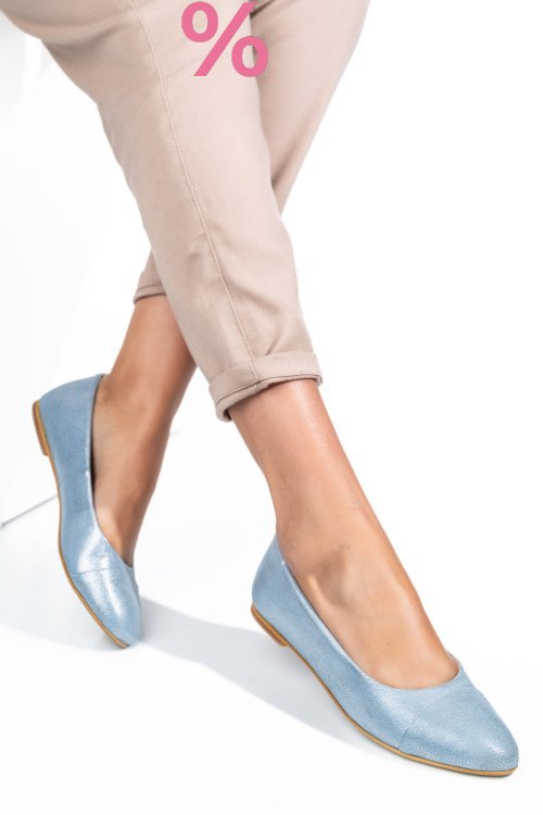 Balerini albastru argintiu piele naturala 1pc06