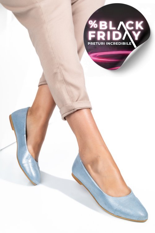 Balerini albastru argintiu piele naturala 1pc06