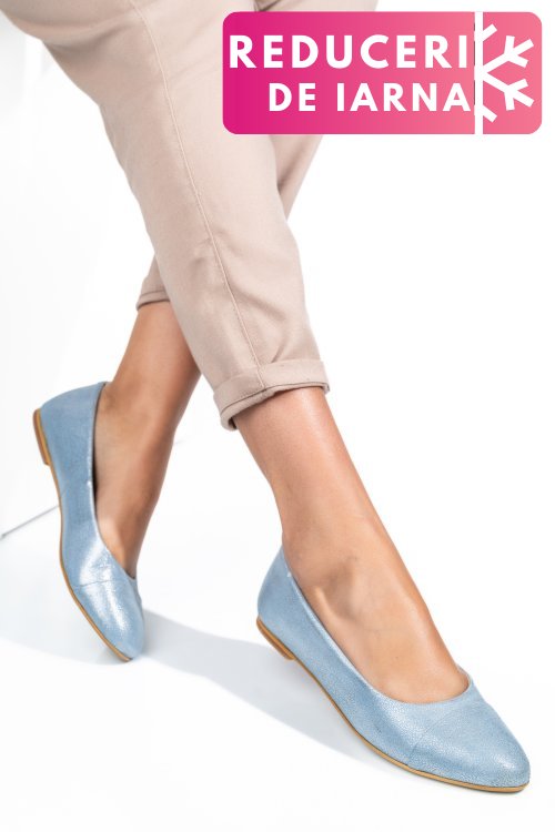 Balerini albastru argintiu piele naturala 1pc06