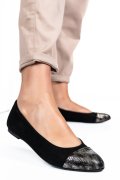 BALERINI NEGRU AURIU PIELE NATURALA INTOARSA 1PC06