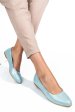 Balerini verde sidef piele naturala 1pc06